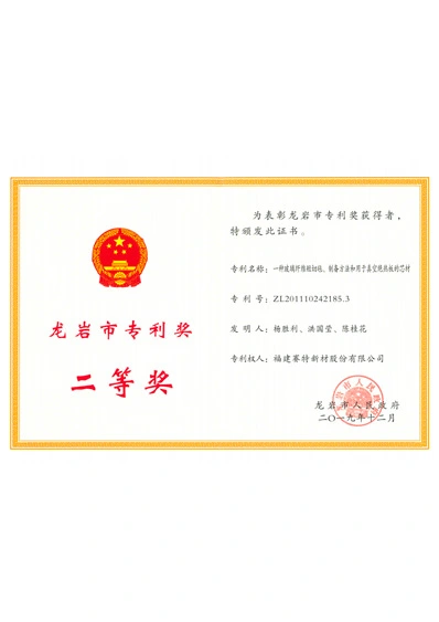 second prize of longyan patent award